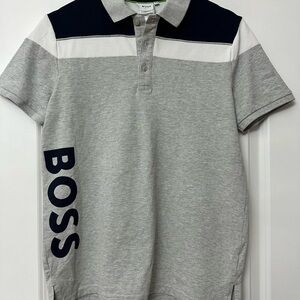 Boss Kids Polo Shirt in Gray and Navy